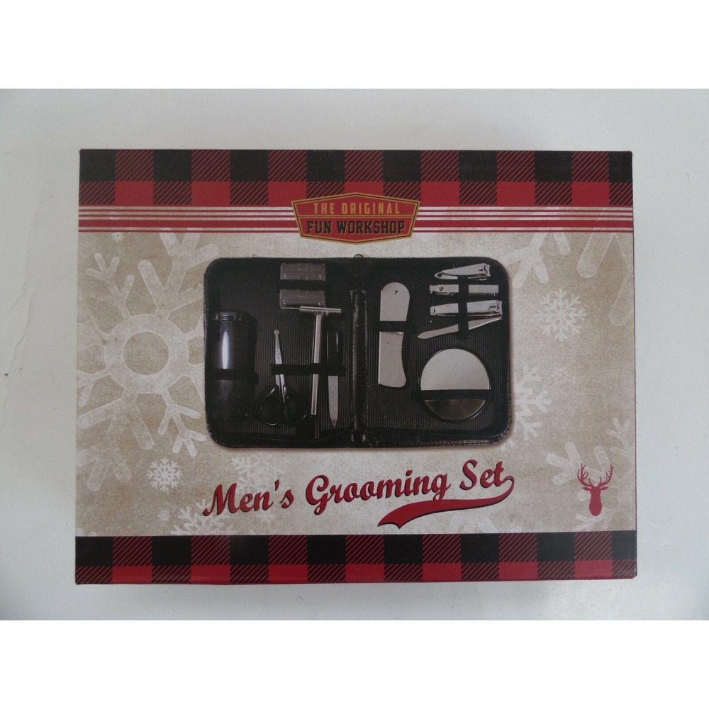 The Original Fun Workshop Men's Grooming Set Zipping Organizer and Travel